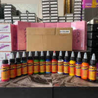 mực tập xăm trên da giả 16 màu