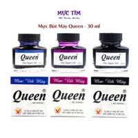 Mực viết máy Queen 30ml 3 màu xanh, tím, đen