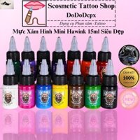 Mực xăm hình hawink , mực tattoo màu xăm mini màu đẹp dễ bám- 0,5oz-15ml