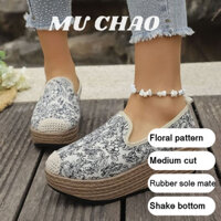 Muchao Spring Ready: Espadrilles in hoa có gót nêm
