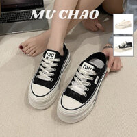 Muchao Summer Essentials: Giày thể thao vải buộc dây thấp gót nhẹ để mặc mọi ngày