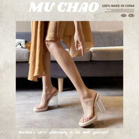 MUCHAO Xăng đan Cao Gót 9CM Mũi Vuông Thời Trang Dành Cho Nữ
