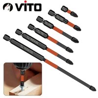 Mũi Bắn Vít Đầu PH2 Bake Chữ Thập VITO Từ Tính Cao, Chân Lục Giác Ngắn 6.35mm