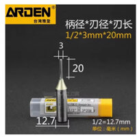 Mũi CNC 3x20mm dao phay gỗ chính hãng | Arden 1/2*3*20mm