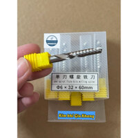 Mũi dao cắt gỗ CNC MDF xoắn 1 lưỡi ( me ) cán ( cốt ) 6*32*60mm Loại Tốt