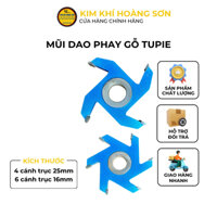 Mũi dao phay gỗ Tupie thẳng cuốc vuông 4-6 cánh máy mài câm tay lỗ trục 25mm hợp kim cao cấp chuyên dụng