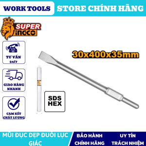 Mũi đục dẹp đuôi lục giác Ingco DBC0324102