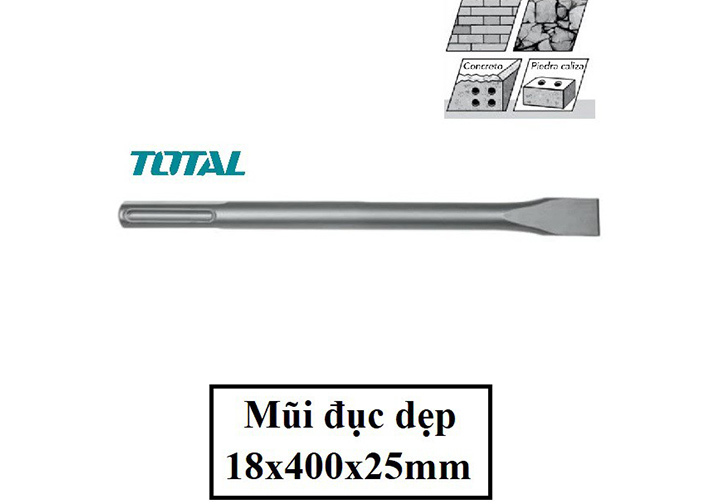 Mũi đục dẹp Total TAC15221821 25x400mm