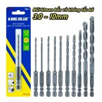 Mũi Khoan Bắt Vít Không Tắc Kê KingBlue Kích Thước 3.2mm, 6mm, 8mm, Mũi Khoan Đa Năng