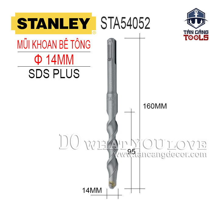 Mũi khoan bê tông gài SDS 14x160mm Stanley STA54052