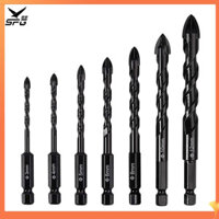 Mũi khoan bê tông SPG, Bộ mũi khoan kim cương 7 chiếc có rãnh hình chữ U, Tay cầm lục giác 1 / 4, Thiết kế đầu hình chữ thập, Mũi khoan gạch kim loại có độ cứng cao