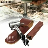 Mũi khoan chế biến gỗ JURHOMIE, Máy khoan thủ công bằng da cắm trại Bushcraft, Phụ kiện dụng cụ bánh răng đa chức năng Máy khoan da PU ngoài trời