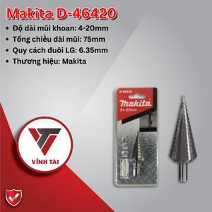 Mũi khoan côn bước sọc thẳng Titan Makita D-46420, 4-20mm