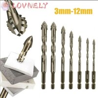 Mũi khoan gạch LOVNELY, Mũi khoan lệch tâm có độ cứng cao bốn đầu, Đầu xiên đa chức năng Bộ mũi khoan bê tông có răng cưa Bộ dụng cụ khoan