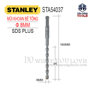 Mũi khoan gài SDS PLUS 8 x 160 mm Stanley STA54037