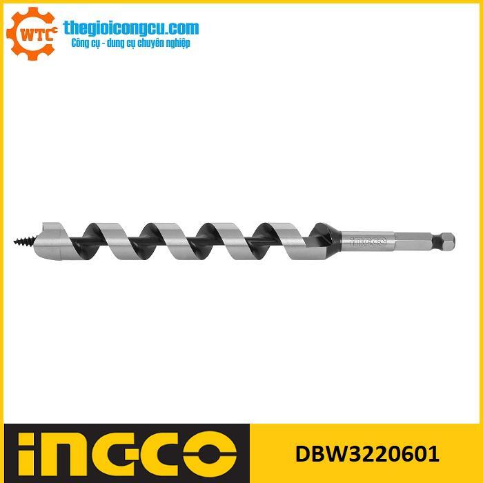 Mũi khoan gỗ xoắn ốc 6mm Ingco DBW3220601