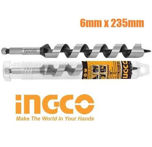 Mũi khoan gỗ xoắn ốc 6mm Ingco DBW3220601