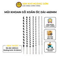 Mũi khoan gỗ xoắn ốc đường kính từ 10 - 25mm x 460mm chất liệu thép cacbon phù hợp máy khoan bàn