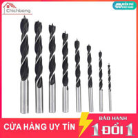 Mũi khoan gỗ xoắn ốc lỗ tròn dài định tâm 3 ngạnh chân tròn đủ size 4/6/8/10mm mũi khoan gỗ âm vít mũi khoan đục lỗ xoắn ốc dài cho máy khoan điện máy khoan pin cầm tay