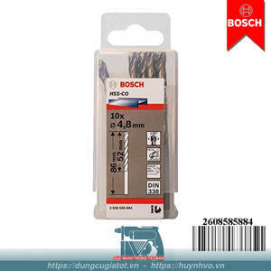 Mũi khoan INOX HSS-Co 4.8mm (hộp 10 mũi) Bosch 2608585884