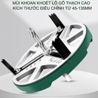 Mũi khoan khoét lỗ trần thạch cao, gỗ, nhựa đa năng kích thước điều chỉnh từ 45-130mm