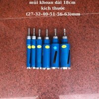 Mũi khoan rút lõi bê tông khô phi 56, 63 x 180 mm mũi khoét lỗ tròn siêu phẩm cho thợ điện lạnh khoét lỗ lắp điều hòa