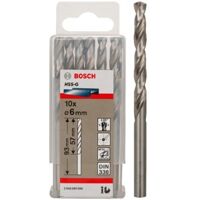 Mũi khoan sắt Bosch HSS-G 6 mm (hộp 10 mũi)