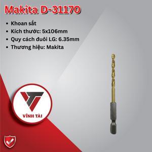 Mũi khoan sắt chuôi lục giác Makita D-31170, 5x106mm