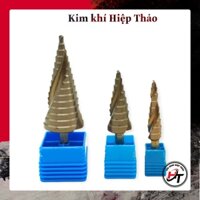 Mũi khoan tháp inox bước đa năng chuôi lục giác hợp kim cao cấp tầng HSS CO khoét lỗ sắt gỗ nhựa MKT-N-INOX