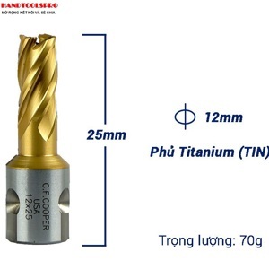 Mũi khoan từ thép gió HSS 12x25mm CFCooper MH25-12