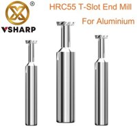 Mũi Phay CNC Vsharp HRC55 4 Rãnh Chữ T Bằng Hợp Kim Nhôm 3-10mm Chuyên Dụng