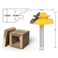 Mũi Phay Ghép Ván Gỗ - Mũi Soi Gỗ Góc Vuông Cốt 6ly3 - Ghép Được Ván Dày 9.5 - 16.5 mm