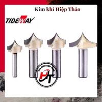Mũi phay gỗ điêu khắc nhọn dao cắt CNC bo góc R soi mũi tên cào xước Tideway cao cấp 0405 MSKN-TW