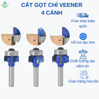 Mũi soi gọt chỉ veener 4 cánh cốt 6.35mm -  Soi mép cạnh trong sản xuất đồ gỗ nội thất