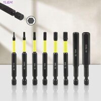 Mũi tuốc nơ vít đầu lục giác TLEM, Mũi khoan điều khiển tác động tay cầm 1 / 4 Inch, Chống gỉ 75mm Độ đồng tâm cao với bộ đầu tuốc nơ vít lỗ Thiết bị điện