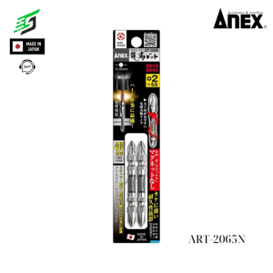 Mũi vặn vít 2 đầu có từ tính (+)2 x 65mm Anex ART-2065N