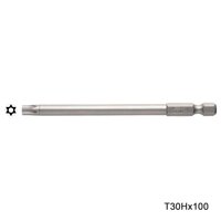 Mũi vặn vít đầu hoa khế T30T30H chuôi lục giác H  6,35 Vessel Nhật Bản - T30Hx100