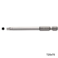 Mũi vặn vít đầu hoa khế T25T25H chuôi lục giác H  6,35 Vessel Nhật Bản - T25x75