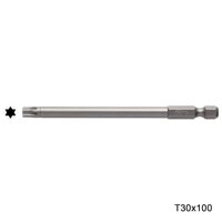 Mũi vặn vít đầu hoa khế T30T30H chuôi lục giác H  6,35 Vessel Nhật Bản - T30x100