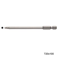 Mũi vặn vít đầu hoa khế T20T20H chuôi lục giác H  6,35 Vessel Nhật Bản - T20x100