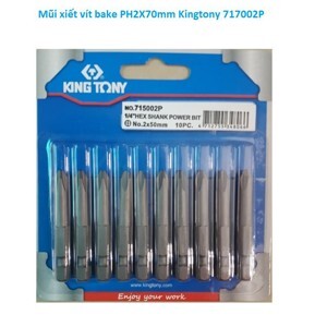 Mũi vít bake PH2 Kingtony 717002P 70mm (10 cây/vỉ )