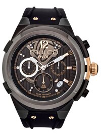 Mulco Evol Engine Quartz Swiss Chronograph Movement Men's Watch | Premium Analog Display with Rose Gold Accents | Silicone Watch Band | Water R...