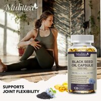 Mulittea Black Seed Oil 1000mg - Công thức chống oxy hóa ép lạnh Nigella Sativa cho sức khỏe tiêu hóa, hỗ trợ miễn dịch