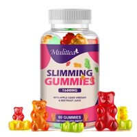 Mulittea Slimming Gummies Với 1600 Mg Táo Cider Giấm & Nước ép củ cải đường ruột Sức khỏe & Bổ sung năng lượng tự nhiên, Hỗ trợ tiêu hóa, giải độc & làm sạch