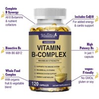 Mulittea Vitamin B Complex Capsules để giảm căng thẳng, hỗ trợ tâm trạng tốt hơn và giúp hệ thần kinh khỏe mạnh 120pcs
