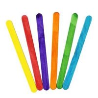 MULTI-COLOURED WOODEN CRAFT STICKS: PACK OF 100