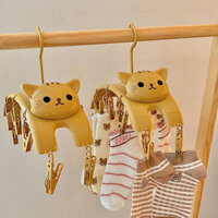 Multifunctional Clothes Hanger Student Dormitory Socks Drying Rack with Clip Clothes Hanger Drying Underwear Underwear Storage Artifact aa9A