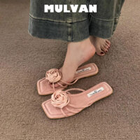 MULVAN Dép cao gót nữ 2024 NEW Cao gót thoải mái chéo hoa hồng phong cách thoáng khí thời trang nhẹ dép nữ FDL2440Y4A 17Z240423