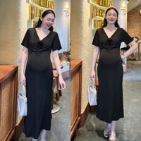 MUMMUM/ Đầm bầu body thun co giãn 4 chiều nhẹ nhàng mặc thoải mái .