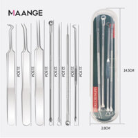 Mụn Kẹp Nhíp Siêu Mịn No 5 Đen Đầu Tẩy Bộ Dụng Cụ 7 Chiếc Không Gỉ Pimple Kẹp Dụng Cụ F